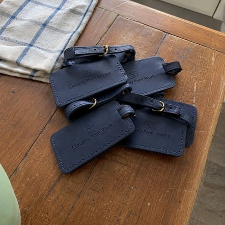 Custom debossed luggage tag - customer photo