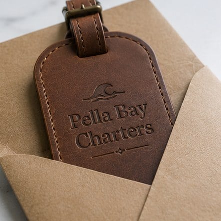 Custom luggage tags for a small business