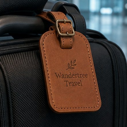 Customized leather luggage tags for travel agencies