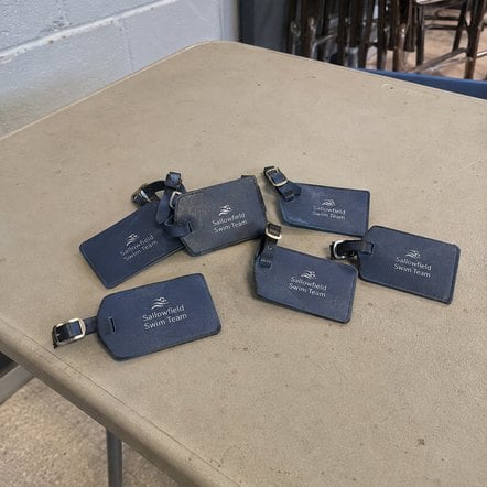 Engraved leather travel tags bought wholesale