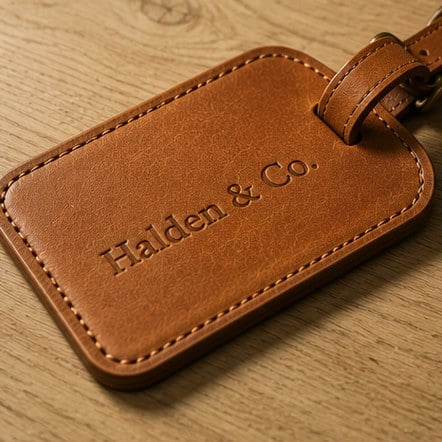 Full Grain Debossed Luggage Tags